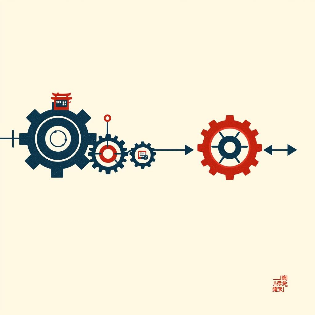 Ilustracja AI: automatyzacja procesów — połączone tryby