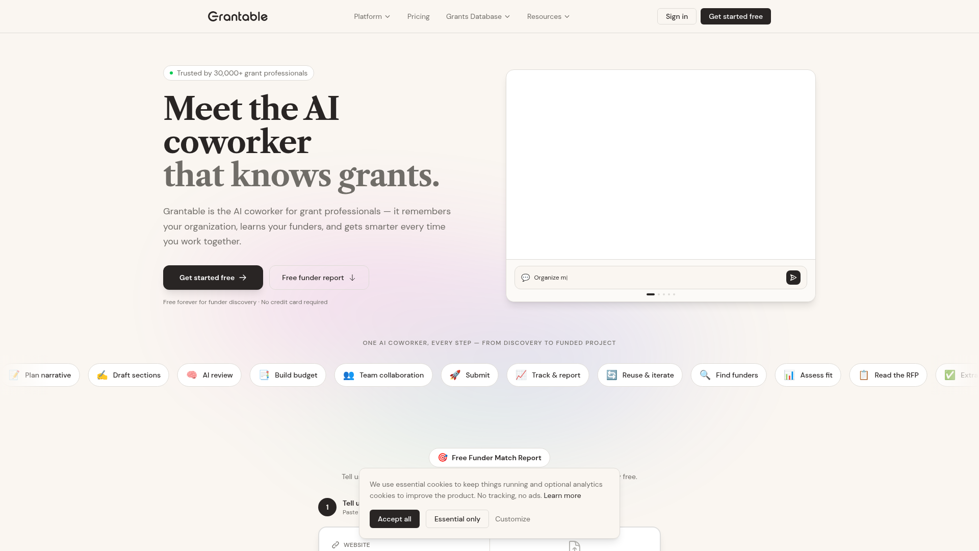 Grantable — AI grant writing